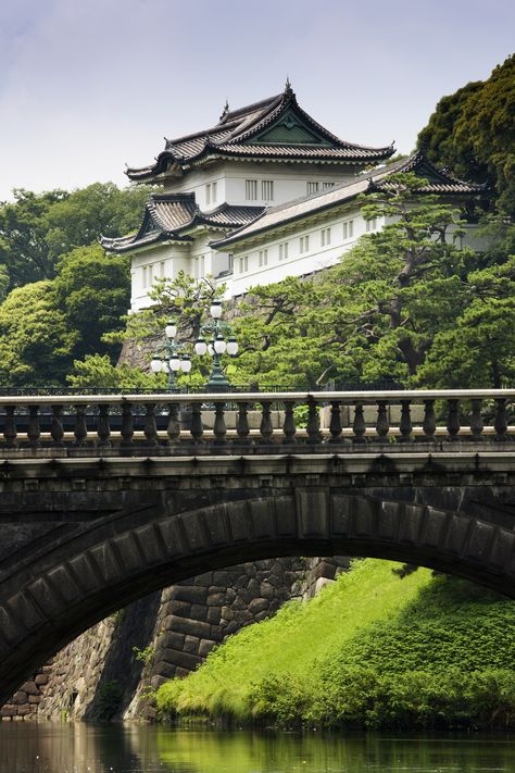 Japan's royal family calls the water-surrounded Tokyo Imperial Palace their home, which is actually comprised of several buildings. The one the Emperor and his kin live is known as the Imperial Residence.   - HouseBeautiful.com Tokyo Imperial Palace, Cities Around The World, Asian Architecture, Imperial Palace, Japan Trip, The Emperor, Royal Palace, Celebrity Houses, Japan Travel