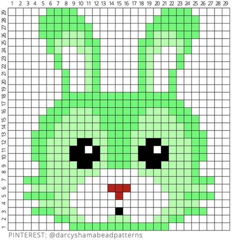 Easter Bunny Pattern #easterbunny #green #chocolateeggs #magical #bunny #easter #goodfriday #eastersunday #holiday #specialoccasion #hamabeads #hamabeadpattern #perler #perlerbeads #pyssla #pixel #pixelart #crossstitch #fusebeads Easter Pixel Art, Magical Bunny, Easter Bunny Pattern, Pixels Art, Cross Stitch Beginner, Hama Bead, Bunny Pattern, Pixel Art Grid, Graph Paper Art