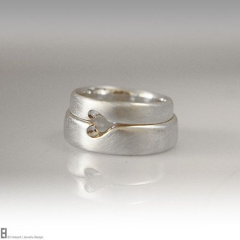 Couples Ring Set -Handmade pure silver LOVERS RING SET -Wedding Rings -Bague De Mariage -Matching We Set Wedding Rings, Heart Wedding Rings Sets, Couple Rings Silver, Wedding Rings Sets His And Hers, Matching Promise Rings, Matching Ring Set, Matching Couple Rings, Promise Rings Simple, His And Hers Rings