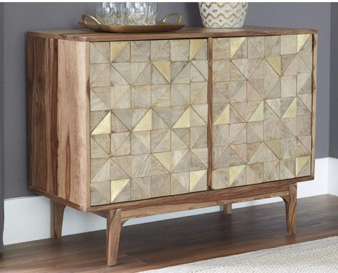 AmazonSmile: Ashley Furniture Signature Design - Carolmore Storage Console Table - Contemporary - 2 Touch-Latch Doors - Brown/Gold: Gateway Brown Living Room Decor, Accent Storage Cabinet, Console Cabinet, Living Room Accessories, Ashley Furniture Homestore, Brown Living Room, Accent Doors, Accent Cabinet, City Furniture