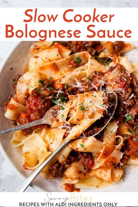 Slow Cooker Bolognese Sauce, Beef Shin, Slow Cooker Bolognese, Aldi Recipes, Healthy Meats, Healthy Beef, Bolognese Recipe, Slow Cooked Beef, Bolognese Sauce