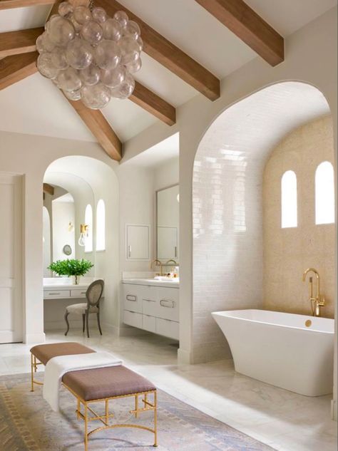 Eclectic Bathroom Design, Mediterranean Bathroom, Simple Bathroom Designs, Minimalist Bathroom Design, White Bathroom Tiles, Eclectic Bathroom, Contemporary Bathroom Designs, Modern Farmhouse Bathroom, Gorgeous Bathroom