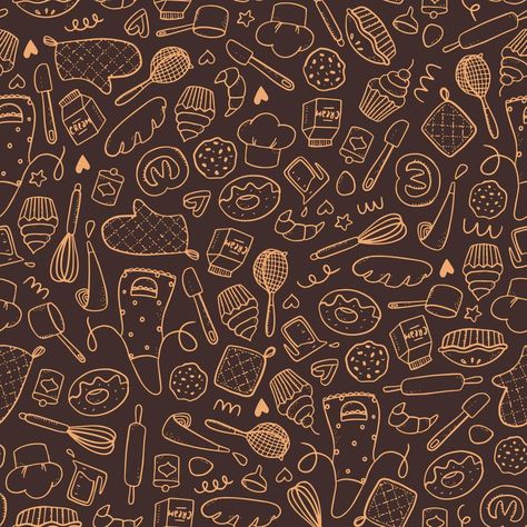 Caramel Background, Food Background Wallpapers, Cute Seamless Pattern, Hand Drawn Doodles, Cute Bakery, Creative Wrapping, Pink Wrapping Paper, Candle Quotes, Floral Wrapping Paper