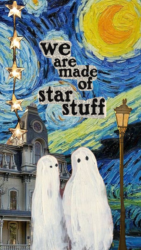 Starry Night Collage Art, Starry Painting Night Skies, Stary Night Wallpaper Aesthetic, Starry Night Mood Board, Stary Night Asethic, The Starry Night Aesthetic, Stary Night Sky Aesthetic, Starry Night Wallpaper Aesthetic, Starry Night Collage