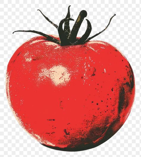 Red Illustration Aesthetic, Tomato Png, Tomato Aesthetic, Tomato Sticker, Tomato Graphic, Tomato Illustration, Tomato Drawing, Food Collage, Red Illustration