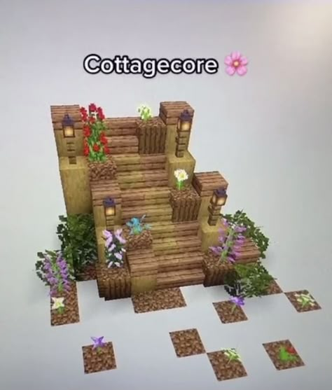 Minecraft Stairway Design, Minecraft Cottagecore, Cottagecore Minecraft, Mc Ideas, Mc Builds, Minecraft Aesthetic, Rumah Minecraft Sederhana, Minecraft Things, Minecraft Structures