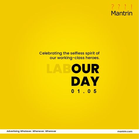 Greetings to our countless workers on the International Labour Day. Let us acknowledge their uncompromising hard work and efforts towards building the nation. #LabourDay #Mantrin Labour's Day Creative Poster, International Workers Day Creative Ads, May Day Creative Ads, Labour Day Social Media Posts, Labour Day Creative Poster, Labor Day Social Media Post, International Labour Day Creative Ads, Workers Day Creative Ads, Labor Day Creative Ads