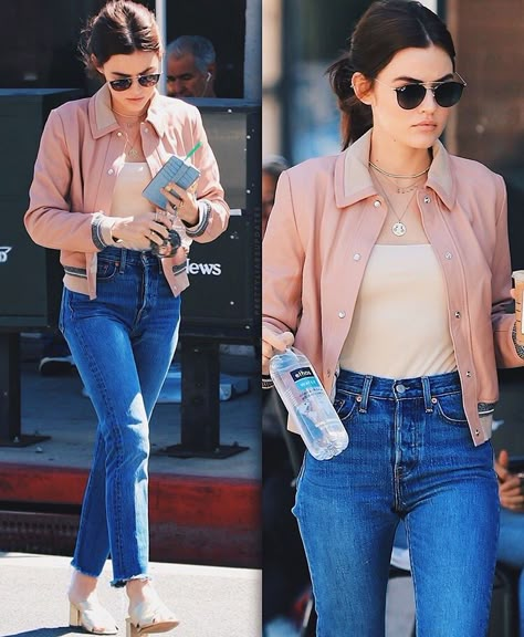 Shirt Style For Women, Korean Outfits Winter, Lucy Hale Fashion, Lucy Hale Outfits, Lucy Hale Style, Dressing Tips, Jacket Outfit Women, Celebrity Casual Outfits, Look Formal