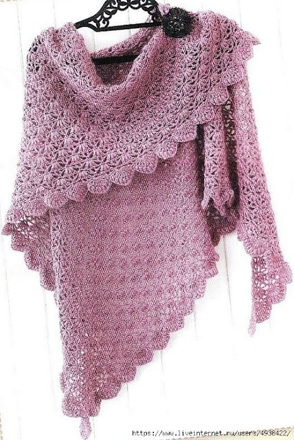 MES FAVORIS TRICOT-CROCHET: Modèle gratuit : un joli châle au crochet Crochet Baby Wrap, Crochet Shawl Diagram, Poncho Crochet, Crochet Hack, Crochet Cowl Pattern, Scarf Yarn, Crochet Shawls And Wraps, Crochet Shawls, Haken Baby