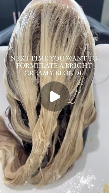 Redken on Instagram: "Shades EQ hot tip 💗 @foiled.hairstudio shares ⬇️  “P= Blue/violet cancels out any warmth G= Yellow adds warmth to reflect light GI= Gold/violet reflective colors but primary depositing tone is the gold  My go to bright creamy blonde formula is Redken Shades EQ 09G + 09P + 010GI”" Redken Bright Blonde Formula, Creamy Blonde Hair Formula, Creamy Blonde Formula, Vanilla Blonde Shades Eq Formulas, Bright Blonde Formula Shades Eq, Creamy Blonde Shades Eq Formula, Blonde Formulas Shades Eq, 10gi Shades Eq, 9gi Shades Eq