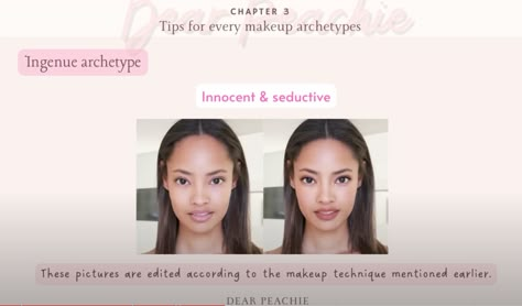 Inguene Archetype, Inguene Essence, Flirtatious Cute Makeup, Dear Peachy, Makeup Archetypes, Ingenue Makeup, Ingenue Style Essence, Angelic Makeup, Nymphaea Lotus