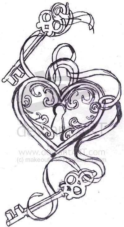 Tattoo Therapy, Lock Tattoo, Favorite Tattoos, Key Tattoos, Key Tattoo, Theme Tattoo, Draw Ideas, Tattoo Sketch, Heart Lock