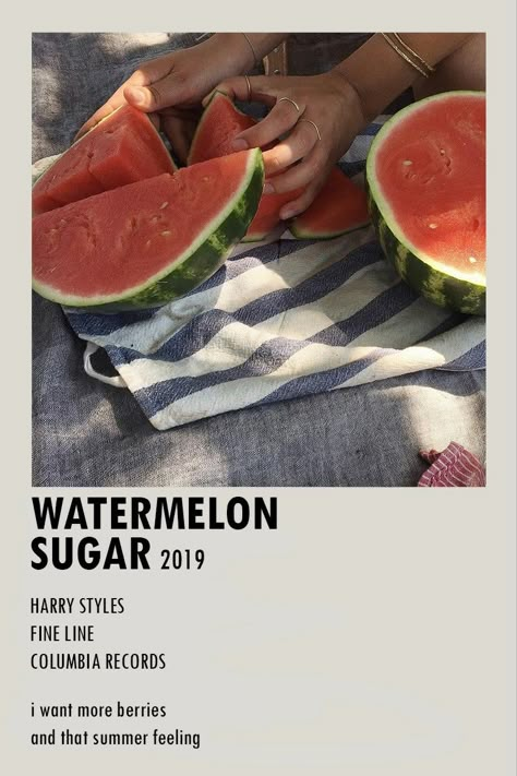 Watermelon Poster, Song Cards, Watermelon Wallpaper, Harry Styles Watermelon Sugar, Fine Line Harry Styles, Harry Styles Songs, Minimalist Music, Song Posters, Harry Styles Poster