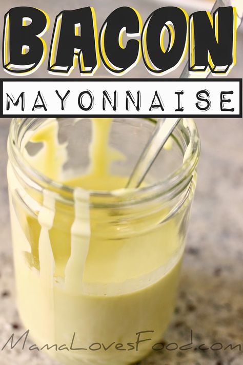 How to Make Bacon Mayonnaise aka Baconnaise! Ranch Dressing Mix Recipe, Sweet Salads, Bread Desserts, How To Make Mayonnaise, Make Bacon, Bacon Dressing, Breakfast Appetizers, Mayonnaise Recipe, How To Make Bacon