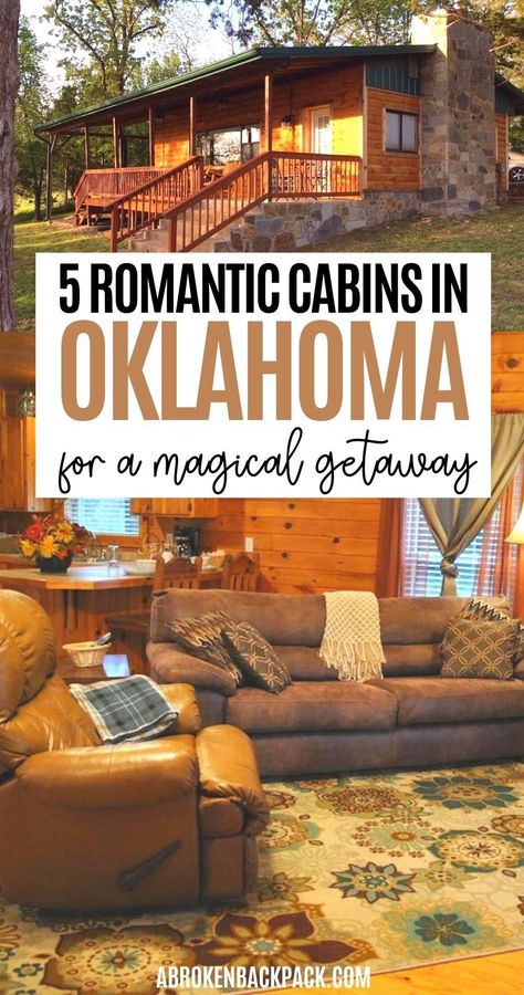 Searching for the most romantic cabins in Oklahoma? Our guide features the best cabins in Oklahoma for a romantic weekend getaway! Discover the best cabins in Oklahoma and start planning your romantic getaway now. Read our guide to learn more! Oklahoma Cabins, Weekend Getaways For Couples, Romantic Couple Getaways, Oklahoma Travel, Romantic Cabin, Secluded Cabin, Best Weekend Getaways, Fall Getaways, Romantic Weekend Getaways