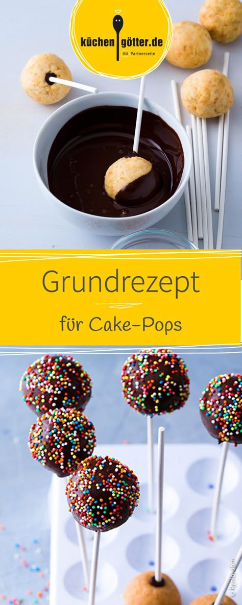 Süß und so einfach in der Zubereitung. Cake-Pops sind kleine Kügelchen die aus Kuchenteig bestehen und auf ein Stab gespießt werden. Die Pops werden mit Schokolade oder Zuckerguss überzogen und hübsch verziert. Base Cake, Cookies And Cream Cake, Cake Recipes Easy Homemade, Cake Mix Cookie Recipes, Cake Pop Recipe, Easy Cheesecake Recipes, Chocolate Cookie Recipes, Chip Cookie Recipe, New Cake