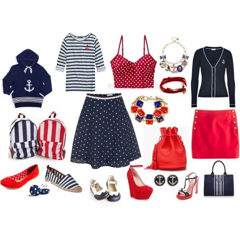 Nautical Capsule Wardrobe Mini Capsule Wardrobe, Vintage Capsule Wardrobe, Capsule Dressing, 50s Outfits, Nautical Looks, Summer Capsule, Wardrobe Planning, Summer Capsule Wardrobe, Capsule Outfits