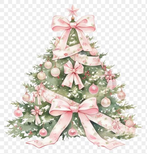 Christmas Png Designs, Pink Christmas Drawing, Christmas Png Aesthetic, Cute Christmas Icons, Watercolour Christmas Tree, Pink Christmas Iphone Wallpaper, Pink Tree Christmas, Coquette Wallpapers, Aesthetic Pngs