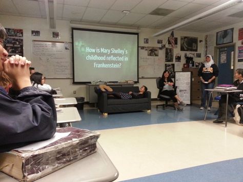 Great article about why we need couches and comfy spaces - I need a bigger couch for my bigger kids Classroom With Couch, Classroom Couch Ideas, Couch In Classroom, Classroom Couch, English Office, Big Couch, Pick Up The Phone, Teaching High School English, Chill Zone