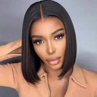 Lace Front Wigs | Glueless Wigs | Curly Human Hair Wigs for Sale - Carina Hair Glueless Frontal Wig, Side Part Bob, Burmese Hair, Black Bob, Hair Tape, U Part Wigs, Purple Outfits, Short Bob Wigs, Peruvian Hair