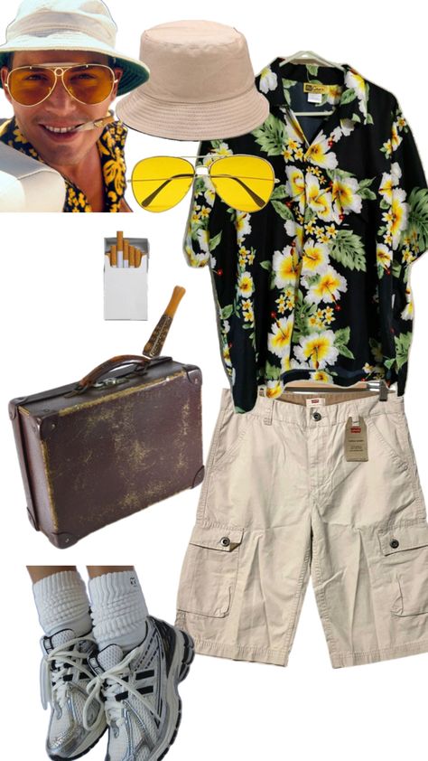 Johnny Depp- costume layout Las Vegaa, Las Vegas Outfit Men, Las Vegas Costumes, Las Vegas Outfit, Fear And Loathing, Johnny Depp, Las Vegas, Layout, Mens Outfits