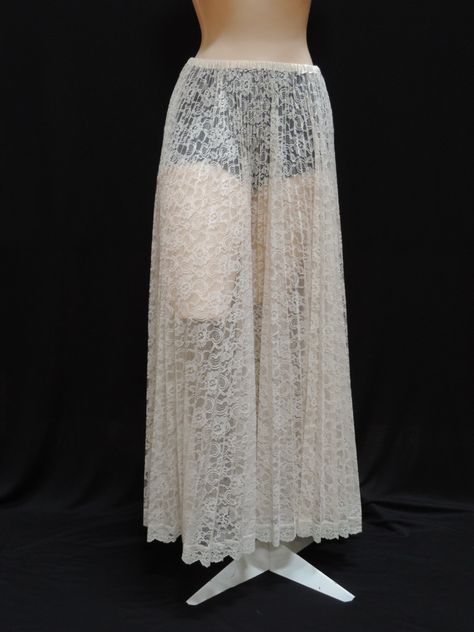 Sheer Lace Pleated Maxi Skirt Made With Vintage Lace! https://www.etsy.com/shop/ReoccuringDreams Sheer Lace Maxi Skirt, Sheer White Skirt, Lace Skirt Sewing Pattern, Lace Overlay Skirt, Lace Long Skirt, Sheer Lace Skirt Outfit, White Lace Long Skirt, Lace Skirts, Lace Maxi Skirt