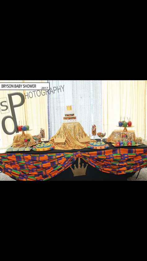 African Prince theme baby shower #GlitzbyBrit African Prince Birthday Party, African Theme Birthday Party Ideas, African Themed Backdrop, Coming To America Baby Shower Theme, Disney Prince Baby Shower Theme, Boy Baby Showers, Theme Baby Shower Ideas, Safari Baby Shower Boy, Prince Theme