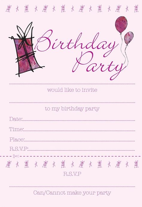 Birthday Invitation Template - FREE Printable for Cynthia Birthday Party Invitations Free, 13th Birthday Invitations, Birthday Invitation Card Template, 16th Birthday Invitations, Girl Birthday Party Invitations, Free Printable Birthday Invitations, 30th Birthday Invitations, 50th Birthday Invitations, Party Invite Design