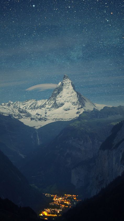 Zermatt Matterhorn Switzerland Night Free 4K Ultra HD Mobile Wallpaper Switzerland Wallpaper, Matterhorn Switzerland, Matterhorn Mountain, Iphone 5s Wallpaper, Mountain Wallpaper, Winterthur, Zermatt, Beautiful Landscape Wallpaper, The Night Sky