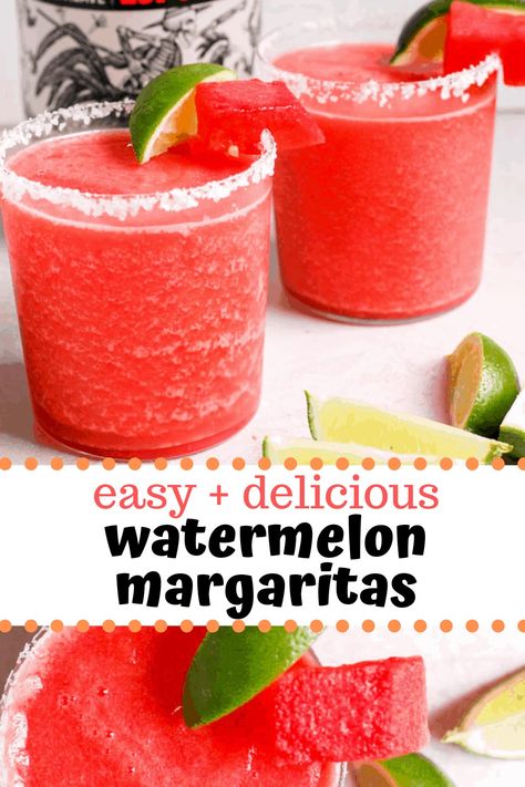 Watermelon Margarita Recipe, Frozen Watermelon Margarita, Watermelon Margaritas, Easy Margarita Recipe, Easy Margarita, Frozen Watermelon, Watermelon Summer, Watermelon Margarita, Frozen Margaritas