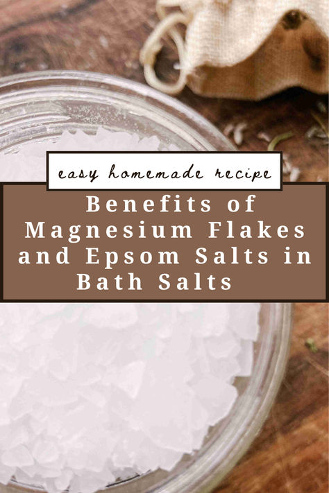 There are several benefits to magnesium flakes and epsom salts when using them to make bath salts. Whether you are using them to relax after a long day or ease soreness after a tough workout, they will play an important role in making you feel better! Epsom Salt Bath Recipe, Epsom Salt Bath Benefits, Salt Bath Benefits, Epson Salt Bath, Make Bath Salts, Bath Recipes Diy, Magnesium Bath Salts, Diy Bath Soak, Epsom Salt Scrub