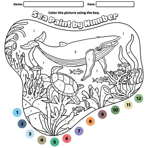 Colour By Number Free Printable, Colour By Numbers For Adults, Paint By Number Printable, Color By Number Coloring Pages, Number Coloring Pages, Adult Color By Number, Number Printables, Paint By Number Diy, Color By Number Printable