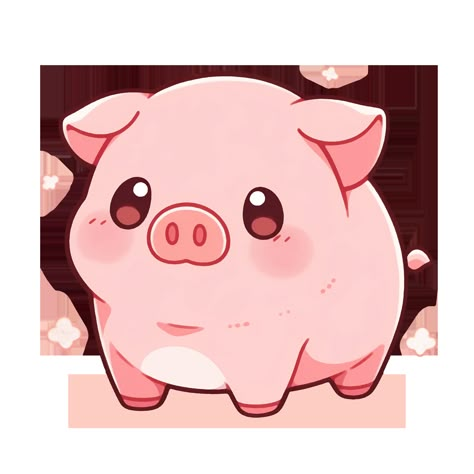 Cute Kawaii Pink Baby Pig Piglet sticker. Pig Kawaii Drawing, Animal Kawaii Wallpaper, Cute Pink Animals Drawing, Pink Animal Drawing, Cute Piglets Cartoon, Cute Puppies Cartoon, Cute Pigs Wallpaper, Cute Pig Drawing Cartoon, Chibi Drawings Animals