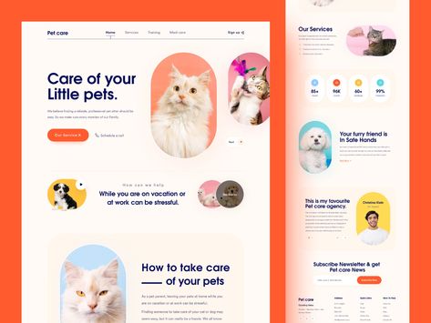 Pet Care Website Pet Websites, Cat Website, Ui Ux 디자인, Pet Hotel, Ui Design Website, Dog Branding, Brand Book, Web Inspiration, Facebook Marketplace