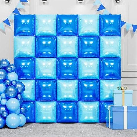 Amazon.com: Metallic Navy Blue and Pearl Blue Double Sided Square Foil Balloons Wall,19 Inches Blue Chrome Foil Balloons Tunnel Arch Kit for Bachelorette,Anniversary,Wedding,Birthday Party Background Decoration : Toys & Games Under The Sea Prom Theme Decoration, Turquoise Party Decorations, Denim And Diamonds Party Decorations, Blue Balloon Arch, Balloons Wall, Pet Event, Turquoise Party, Blue Decorations, Birthday Party Background