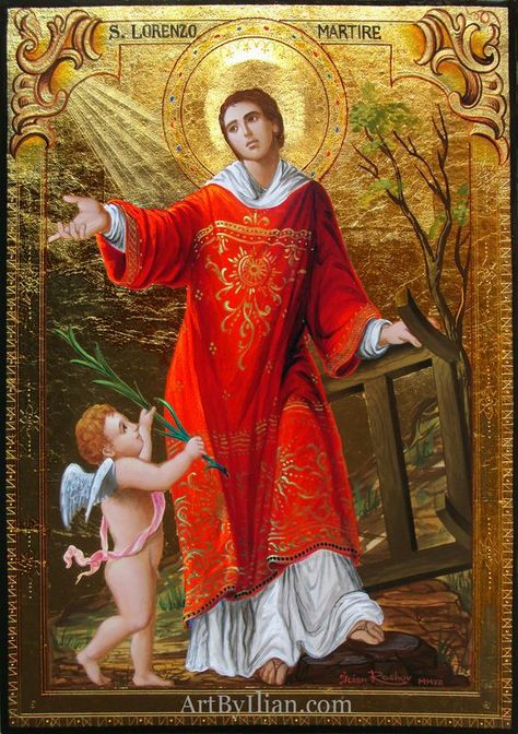 La gloria di San Lorenzo, diacono e martire – No al satanismo Web Gallery, Web Icons, San Lorenzo, Catholic Art, Christian Faith, Jesus, Saree, Fine Art, Art