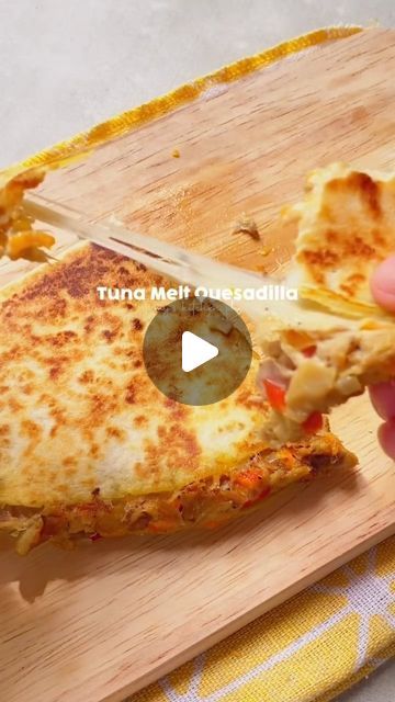 Mylene Dumandan on Instagram: "Tuna Melt Quesadilla

Ingredients:
Canned Tuna - 1 can (180g)
Onion, minced - 1 small 
Carrot, grated - 1 small
Red Bell Pepper, minced - 1 small
Mushroom, minced - 100g
All Purpose Cream - 4-5 Tbsp
Cheese - 50g
Salt
Pepper
Tortilla Wrap

Instructions: 
First, make sure to drain the tuna because we will not be using oil or water. 
Heat some oil in a pan and sauté the onion, followed by the shredded carrot, minced bell pepper, and minced mushrooms. 
Cook the vegetables for a few minutes before adding the tuna. 
Season with salt and pepper.
Pour in cream and grated cheese.
Let it cook while stirring until the mixture thickens. 

To assemble: 
Lay down the tortilla and spread the tuna mixture on half of the tortilla.
Place cheese on top of tuna mixture.
The chee Tuna Quesadilla, Quesadilla Ingredients, Tortilla Wrap, Small Mushroom, Tuna Melt, Canned Tuna, Tuna Melts, Tuna Recipes, Tortilla Wraps