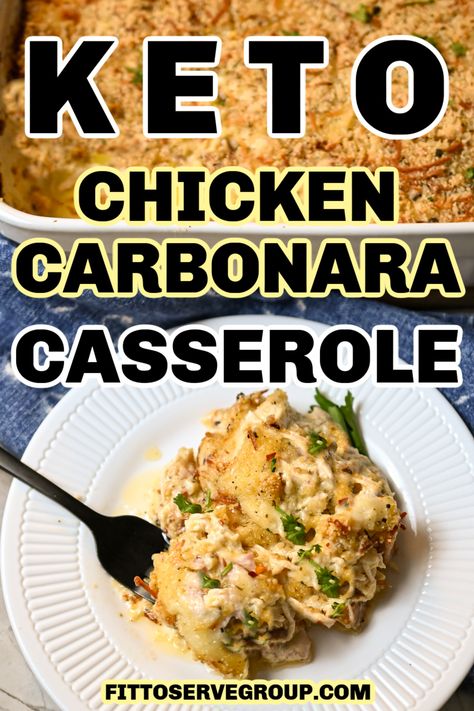 Chicken Carbonara Casserole, Carbonara Casserole, Cheese Spaghetti Squash, Creamy Carbonara Sauce, Keto Spaghetti, Casserole Low Carb, Creamy Carbonara, Chicken Carbonara Recipe, Dr Gundry