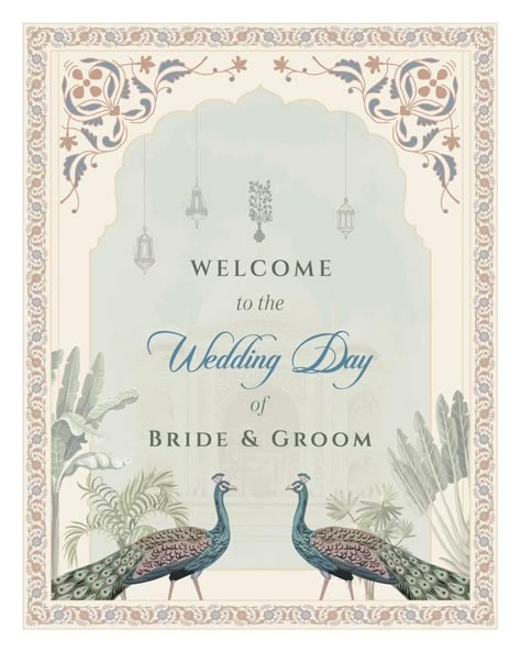 Mughal Wedding Card, Mughal Wedding, Card Design Wedding, Wedding Card Design Indian, Wedding Welcome Board, Digital Invitations Wedding, Welcome Board, Garden Theme Wedding, Indian Wedding Invitation Cards