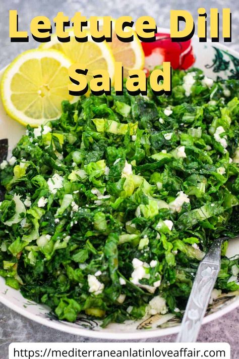 Dill Greek Salad, Romaine Hearts, Mediterranean Green Salad, Lemon Salad, Salad Diet, Seven Layer Salad, Cucumber Dill, Types Of Salad, Feta Cheese Salad