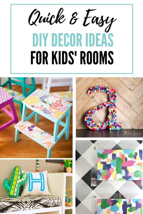 These kids room DIY decor ideas are SO much fun! Kids Room Diy Decor, Room Diy Decor, Diy Room Decor For Girls, Diy Kids Decor, Home Accessories Ideas, Girls Room Diy, Diy Kids Room Decor, Creative Kids Rooms, Diy Playroom