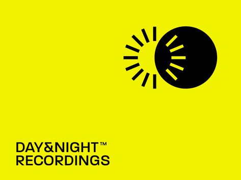 Day and Night Recordings by Symbold Studio Day And Night Graphic Design, Day And Night Logo, Minimalist Sun Logo, Night Logo Design, Lighting Branding, Light Branding, Logo Real Madrid, Logo Motion, Happy Logo