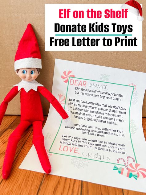 Help encourage children to donate toys that they no longer use with a note from their elf. This Printable Elf on the Shelf Toy Donation Letter helps kids realize the importance of donating to kids who are less fortunate than them. Santa Toy Donation Letter, Elf Donate Toys Letter Free Printable, Elf On The Shelf Good Deeds, Notes From Elf On The Shelf, Elf On The Shelf Note, Candy Cane Scavenger Hunt, Printable Elf On The Shelf, Toy Donation, Elf Notes