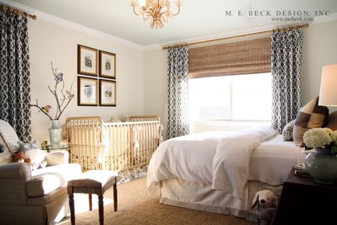 We have a fairly large master bedroom, a small guest room, and another smallish bedroom that acts as my office.  In order to keep our guest room as long as possible, we plan on keeping baby with us in the master bedroom for 6 months or so.  Is this going to work out?  I have … Nursery Guest Room Combo, Small Guest Rooms, Shared Nursery, Nursery Guest Room, Nursery Nook, Small Guest Room, Dresser Nightstand, Parents Bedroom, Furniture Sales