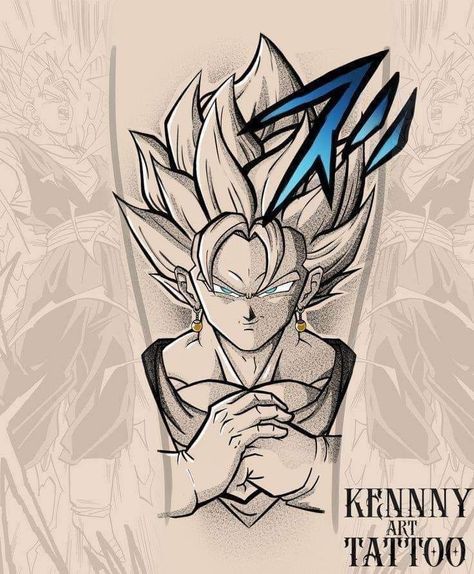 Dragon Ball X Tattoo, Goku Black Tattoo Design, Dragonball Tattoo Ideas, Dragon Ball Z Tattoo Design, Dragon Ball Tattoo Design, Goku Tattoo Design, Vegito Manga, Dragonball Tattoo, Goku Tattoo