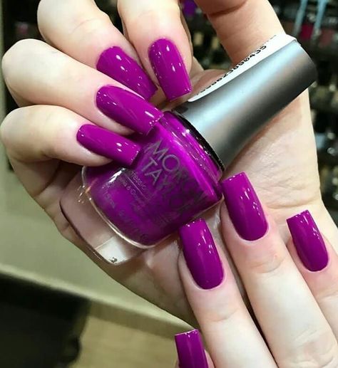 French Tip Press on Nails Medium Almond Fake Nails Press ons with Designs Chrome False Nails Long. Magenta Nails, Nail Paint Shades, Purple Nail, Elegant Nails, Classy Nails, Chic Nails, Fancy Nails, Manicure E Pedicure, Purple Nails