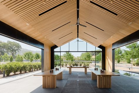 Silver Oak Winery / Piechota Architecture Winery Architecture, Wineries Architecture, Architecture Facade, Entry Stairs, Silver Oak, Exterior Wood, California Homes, Tasting Room, Architecture Photo