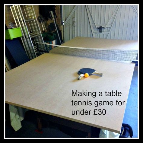 Table tennis Diy Ping Pong Table, Making A Table, Table Tennis Table, Tennis Table, Tennis Games, Cheap Ideas, Money Plan, At Home Diy, Family Learning