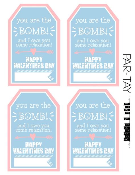 You Are The Bomb, Spa Gift Card, Youre The Bomb, Diy Valentines Cards, Free Printable Cards, Valentine Party, Teachers Gifts, Valentines Ideas, Valentines Printables Free