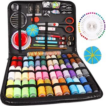 Sewing Kit,184 Pcs Premium Large Sewing Supplies with PU Case,38 XL Thread Spools,Scissors,Thimble,Threader,Needle,Suitable for Traveller,Adults,Kids,Beginner,Emergency,DIY and Home Button Repair Kit : Amazon.co.uk: Home & Kitchen Portable Sewing Kit, Travel Sewing Kit, Watching Television, Travel Sewing, Sew Ins, Sewing Needles, Thread Spools, Sewing Organization, Sewing Kit